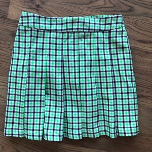 NWT topshop green plaid miniskirt high waist pleated exposed zipper US 4